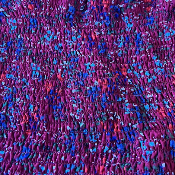 Japna Red Floral Smocked Blouse - Picture 4 of 5